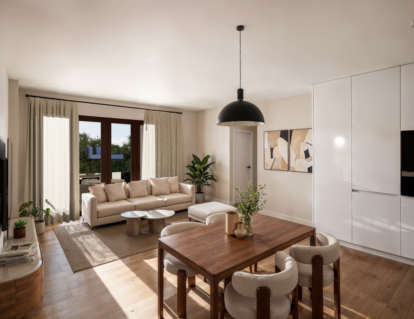 Render del salón-comedor