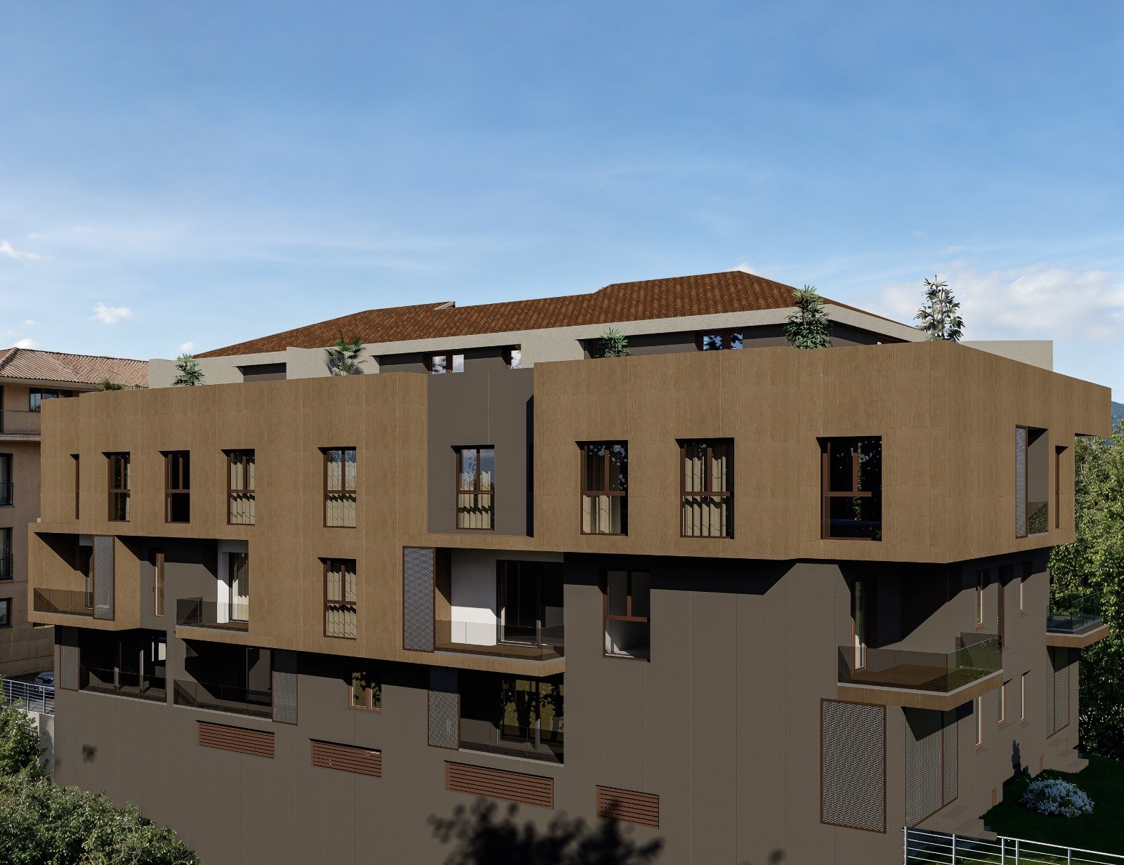 Render de la fachada de Mirador de la Reina